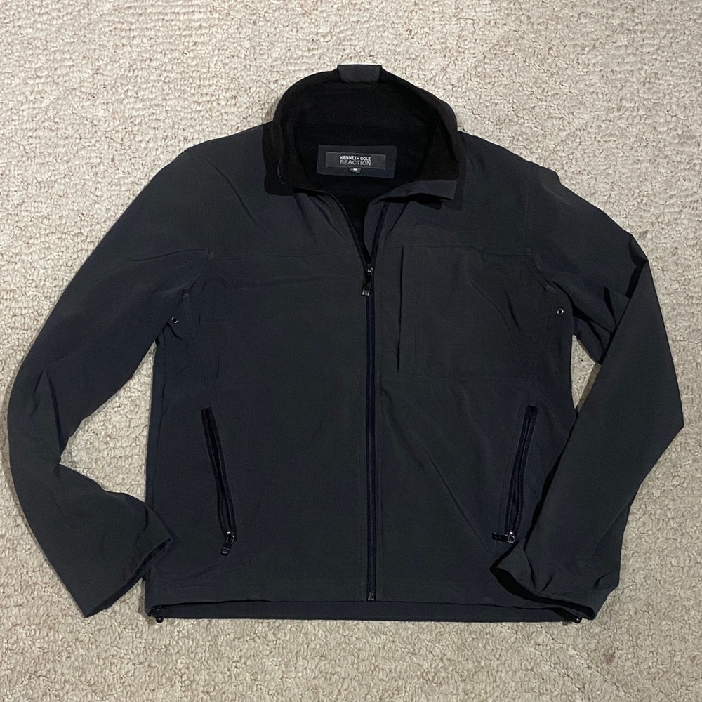 Kenneth Cole Reaction Black Windbreaker Jacket